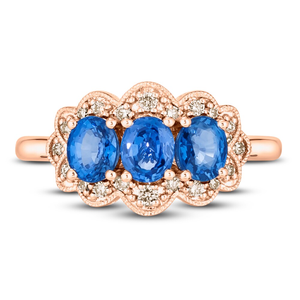 Le Vian Natural Blue Sapphire Ring 1/6 ct tw Diamonds 14K Strawberry Gold ydgqo5K4 Le Vian Natural Blue Sapphire Ring 1/6 ct tw Diamonds 14K Strawberry Gold ydgqo5K4