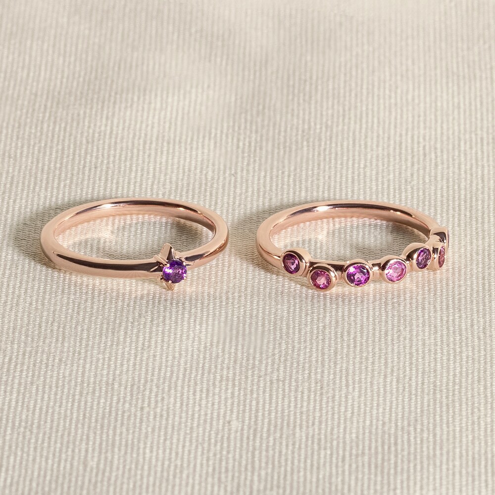 Juliette Maison Natural Pink Tourmaline & Natural Blue Zircon Ring 10K Rose Gold yg2hW403 Juliette Maison Natural Pink Tourmaline & Natural Blue Zircon Ring 10K Rose Gold yg2hW403