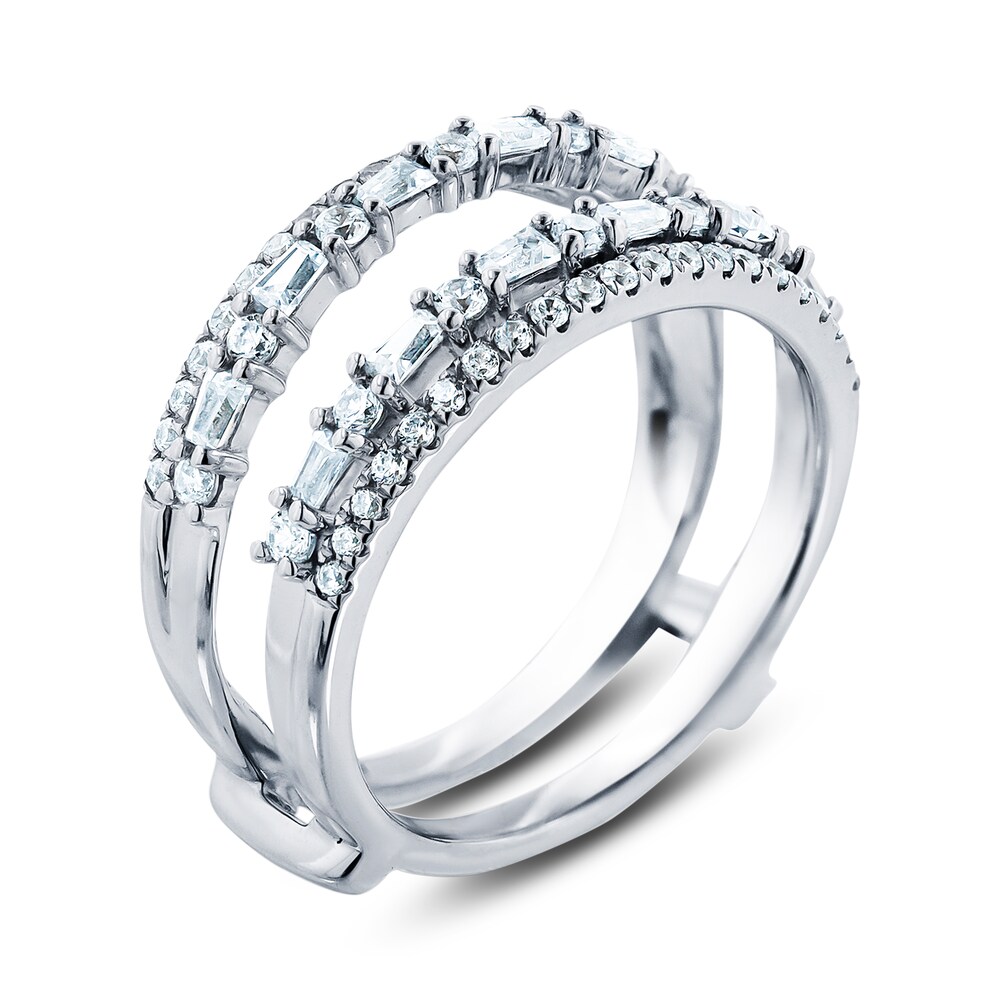 Diamond Anniversary Enhancer Ring 3/4 ct tw Round/Baguette 14K White Gold ykcCfpFW Diamond Anniversary Enhancer Ring 3/4 ct tw Round/Baguette 14K White Gold ykcCfpFW
