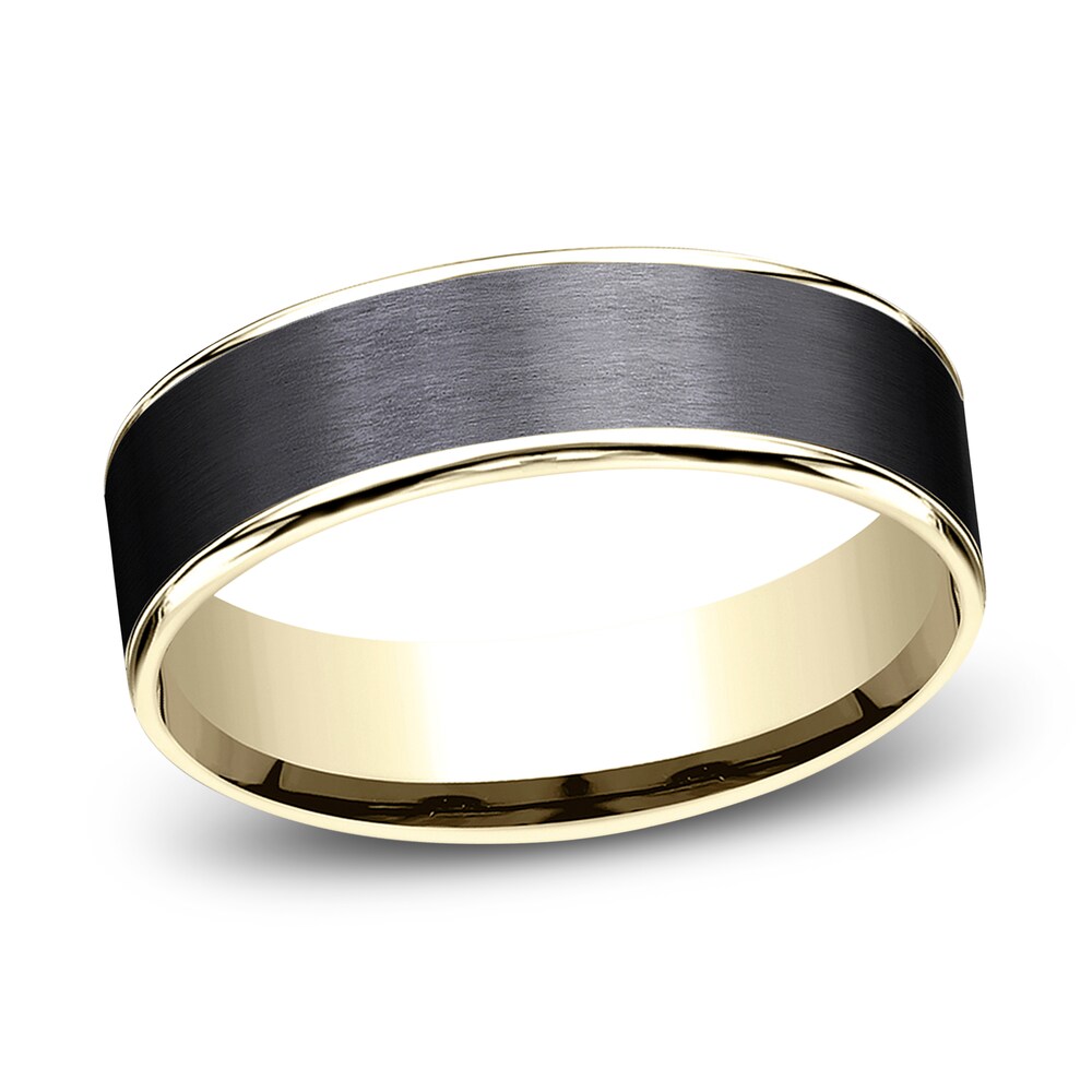 Wedding Band Titanium/14K Yellow Gold 6.5mm yo39y6vk Wedding Band Titanium/14K Yellow Gold 6.5mm yo39y6vk