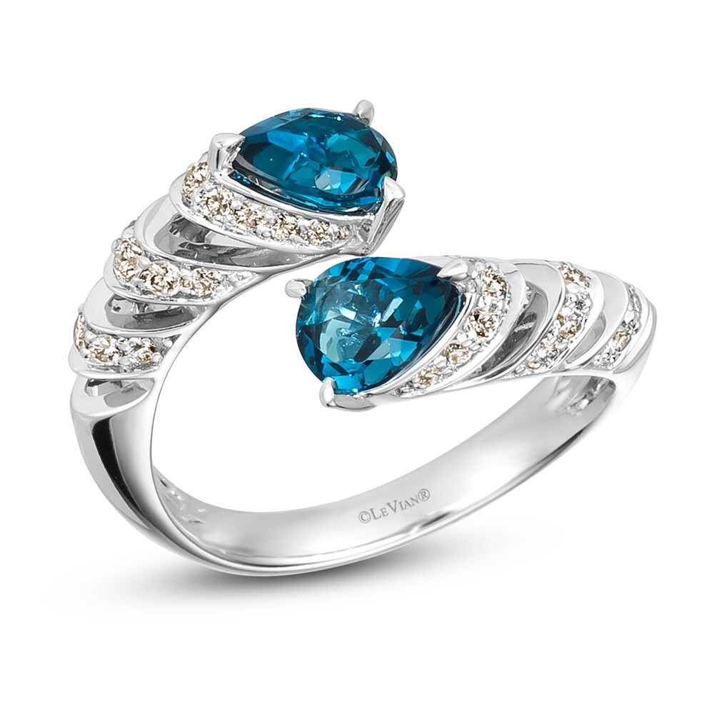 Le Vian Natural Blue Topaz Ring 1/3 ct tw Diamonds 14K Vanilla Gold yxxWaAKY Le Vian Natural Blue Topaz Ring 1/3 ct tw Diamonds 14K Vanilla Gold yxxWaAKY