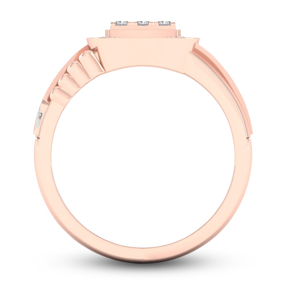 Men\'s Diamond Ring 3/4 ct tw Princess-cut/Round 10K Rose Gold z7FKIley