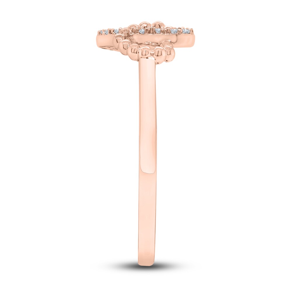 Diamond Double Heart Ring 1/20 ct tw Round 10K Rose Gold zANqDCt5 Diamond Double Heart Ring 1/20 ct tw Round 10K Rose Gold zANqDCt5