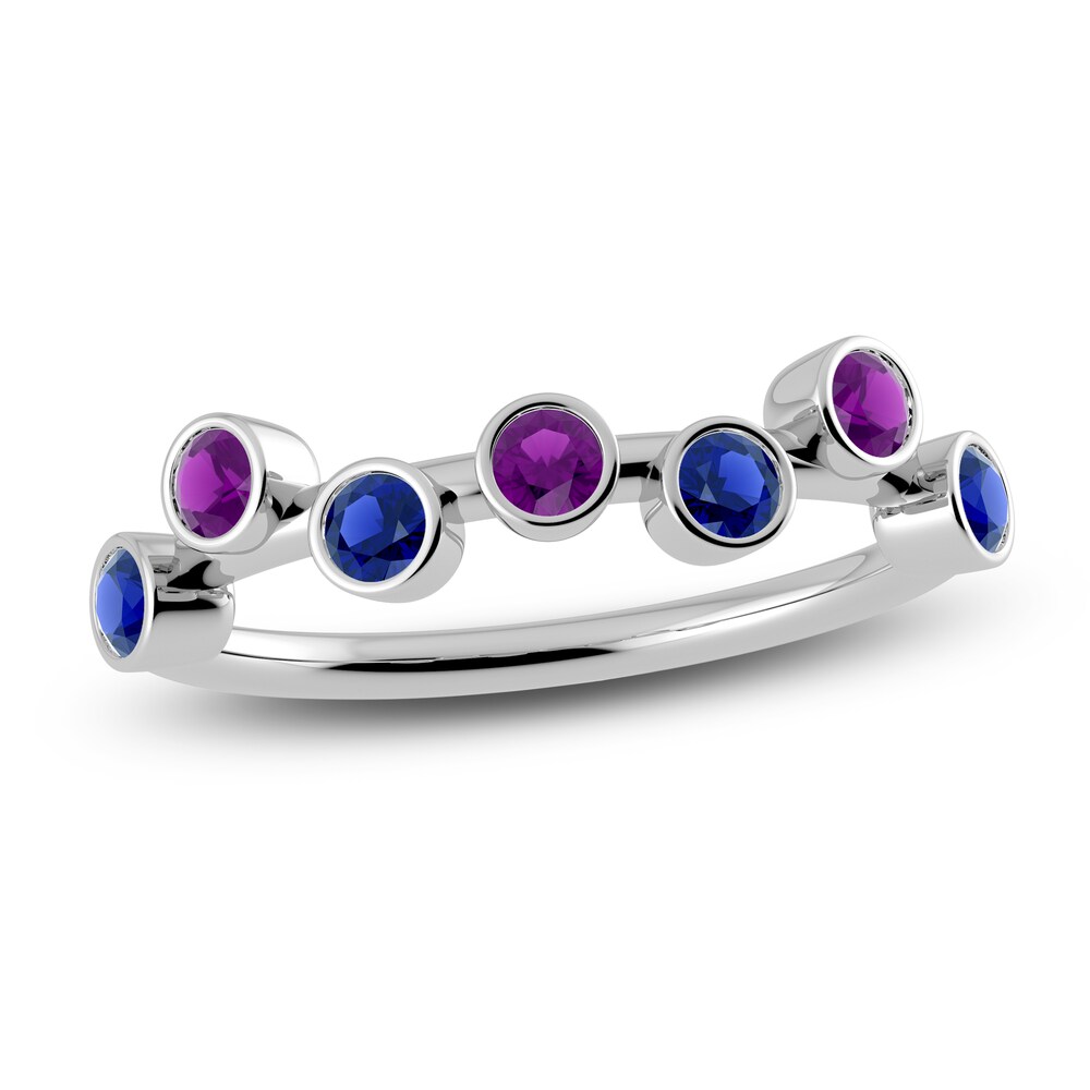 Juliette Maison Natural Amethyst & Natural Blue Sapphire Ring 10K White Gold zBnTKxCl Juliette Maison Natural Amethyst & Natural Blue Sapphire Ring 10K White Gold zBnTKxCl