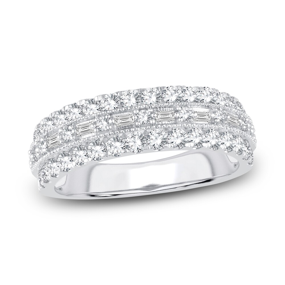 Diamond Anniversary Band 1 ct tw Round/Baguette 14K White Gold zEdLD1Pp Diamond Anniversary Band 1 ct tw Round/Baguette 14K White Gold zEdLD1Pp