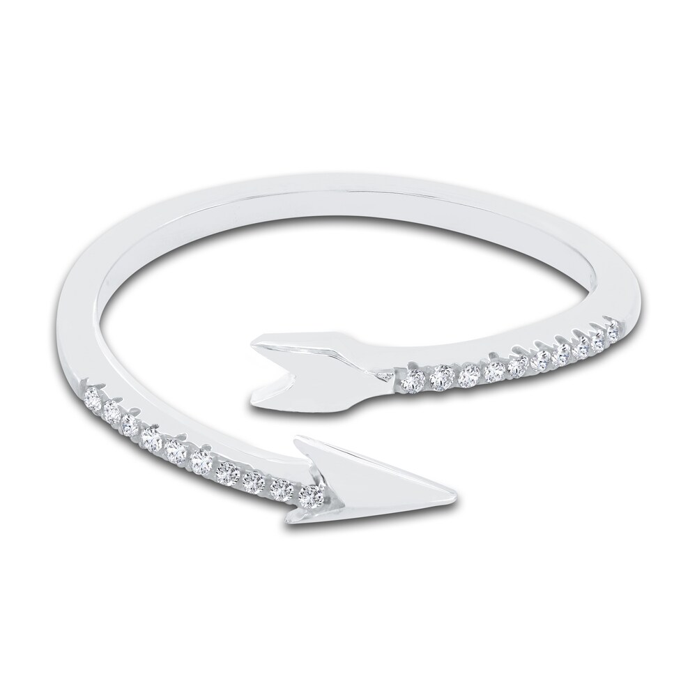 Diamond Arrow Ring 1/20 ct tw Round 10K White Gold zHWrzfCZ Diamond Arrow Ring 1/20 ct tw Round 10K White Gold zHWrzfCZ