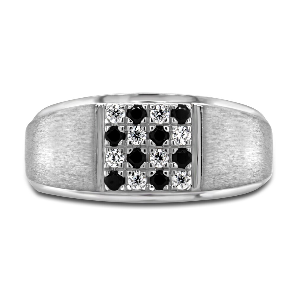 Men\'s Black & White Diamond Anniversary Ring 1/3 ct tw Round 14K White Gold zHhsXEjI Men\'s Black & White Diamond Anniversary Ring 1/3 ct tw Round 14K White Gold zHhsXEjI