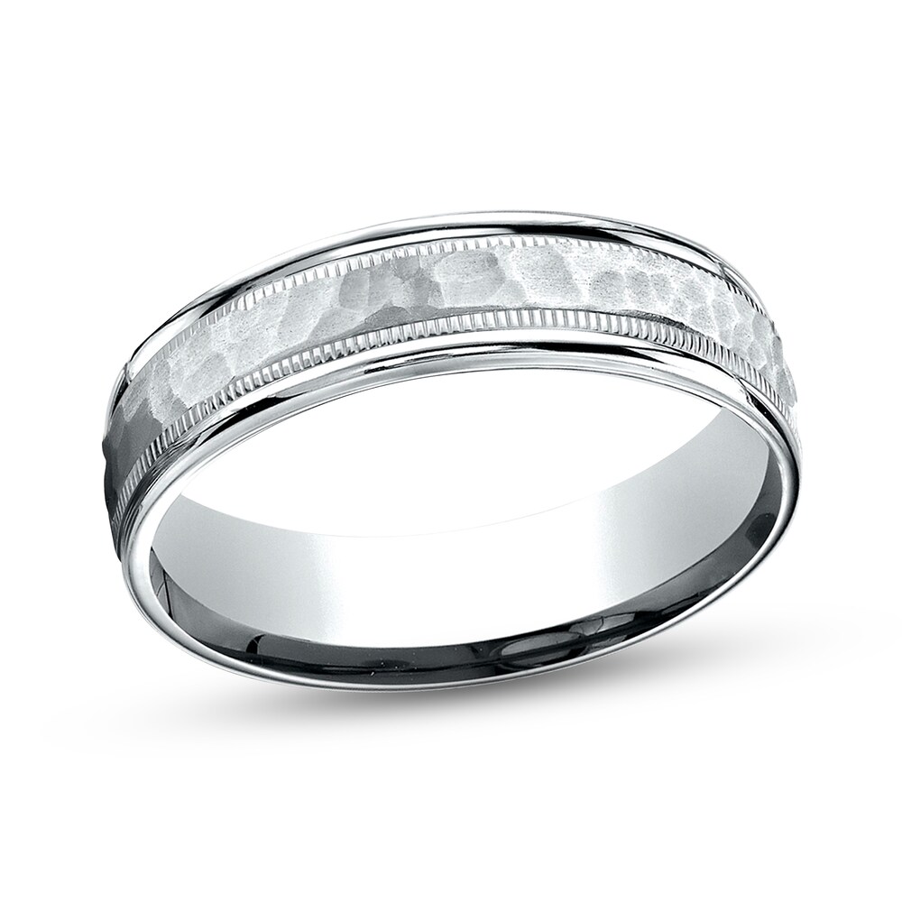 Hammered Wedding Band 10K White Gold 6mm zIX9mmje Hammered Wedding Band 10K White Gold 6mm zIX9mmje