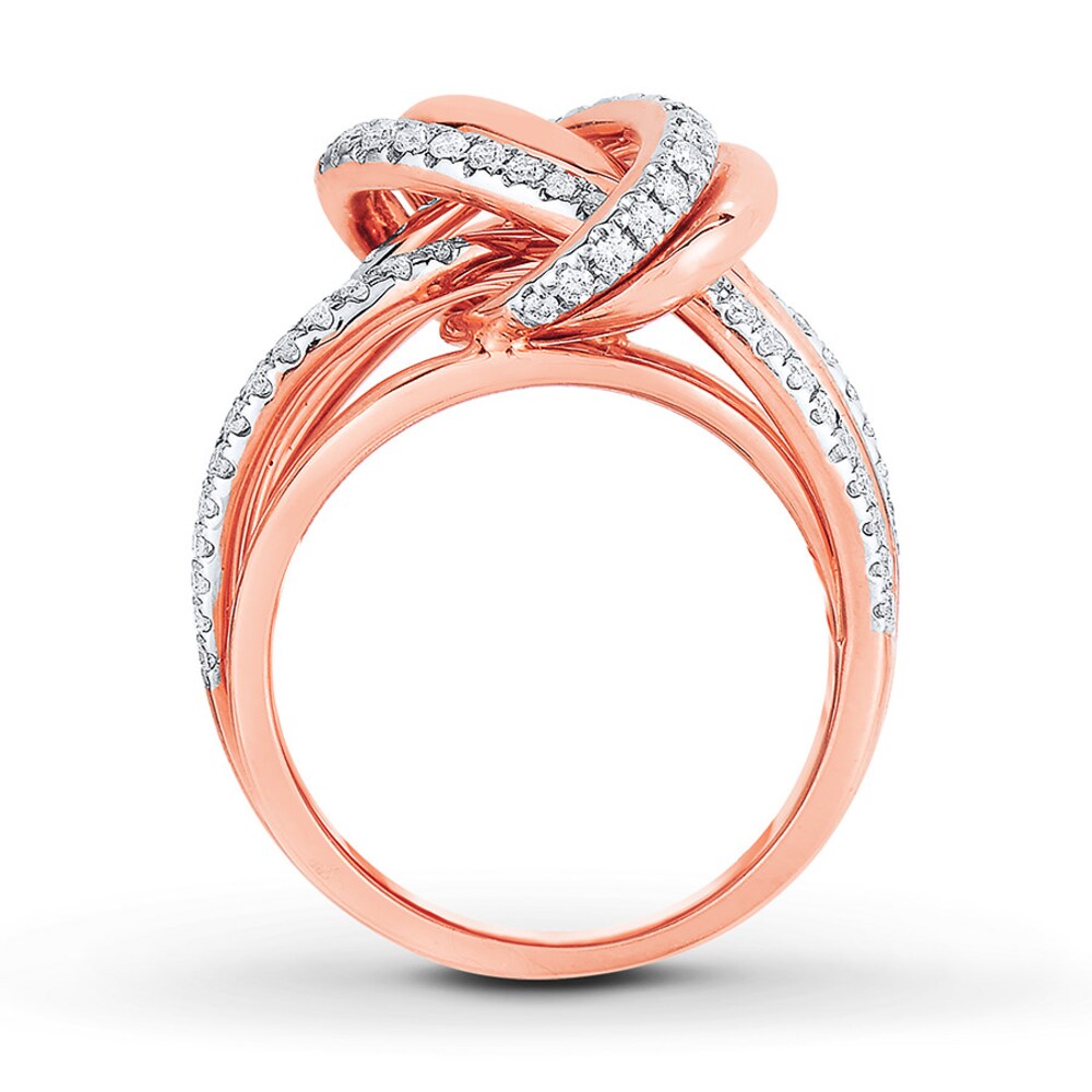 Diamond Knot Ring 1/2 ct tw Round 14K Rose Gold zPnj6D38 Diamond Knot Ring 1/2 ct tw Round 14K Rose Gold zPnj6D38