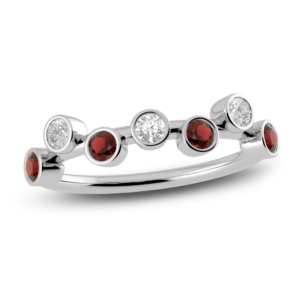 Juliette Maison Natural White Sapphire & Natural Garnet Ring 10K White Gold zR0Kg5a5 Juliette Maison Natural White Sapphire & Natural Garnet Ring 10K White Gold zR0Kg5a5