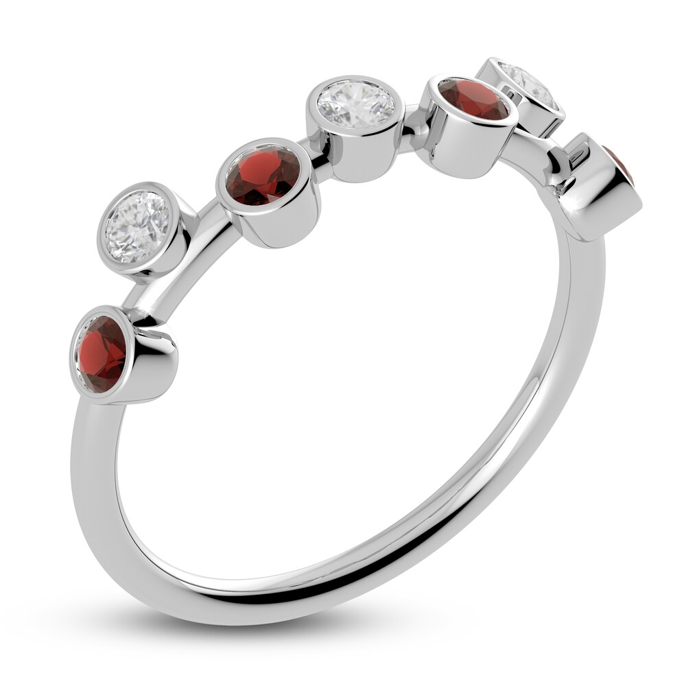 Juliette Maison Natural White Sapphire & Natural Garnet Ring 10K White Gold zR0Kg5a5 Juliette Maison Natural White Sapphire & Natural Garnet Ring 10K White Gold zR0Kg5a5