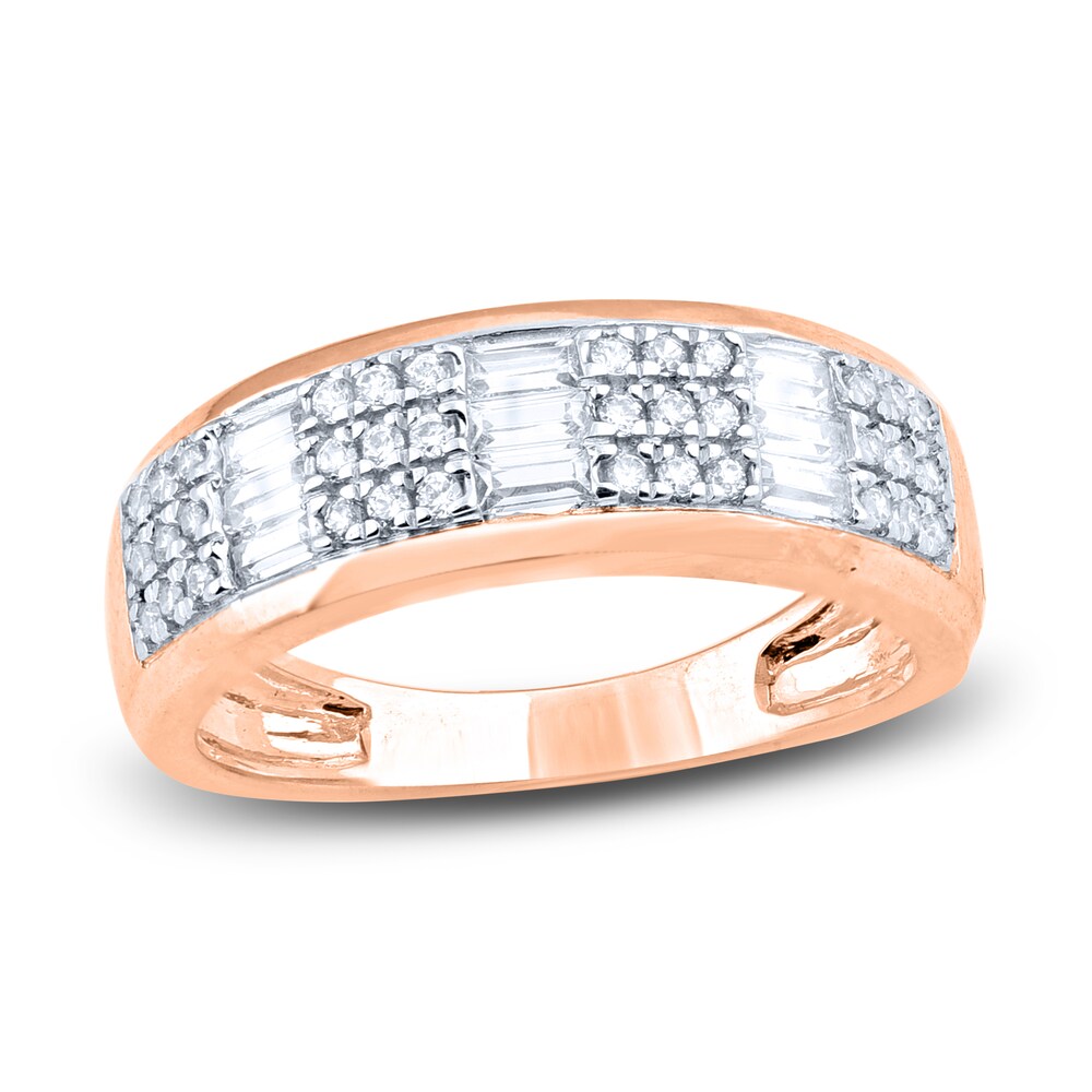 Diamond Wedding Band 1/2 ct tw Round/Baguette 14K Rose Gold zSzvca6M Diamond Wedding Band 1/2 ct tw Round/Baguette 14K Rose Gold zSzvca6M