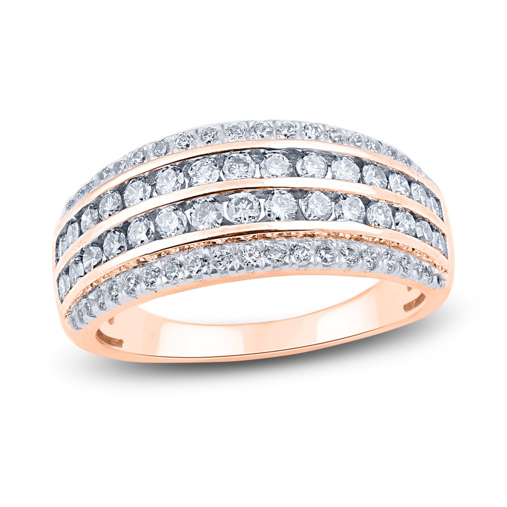 Diamond 4-Row Anniversary Band 1 ct tw Round 14K Rose Gold zXgjOIrd Diamond 4-Row Anniversary Band 1 ct tw Round 14K Rose Gold zXgjOIrd