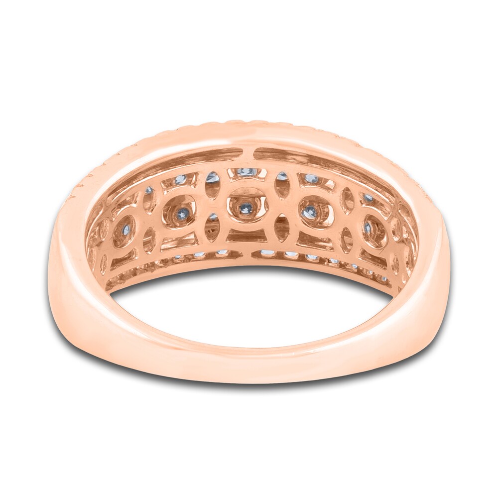 Diamond 4-Row Anniversary Band 1 ct tw Round 14K Rose Gold zXgjOIrd
