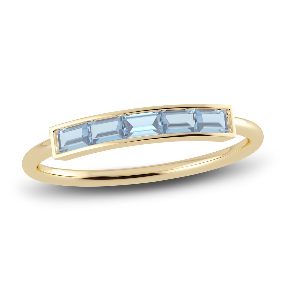 Juliette Maison Natural Aquamarine Baguette Bar Ring 10K Yellow Gold zgB6SmlM Juliette Maison Natural Aquamarine Baguette Bar Ring 10K Yellow Gold zgB6SmlM