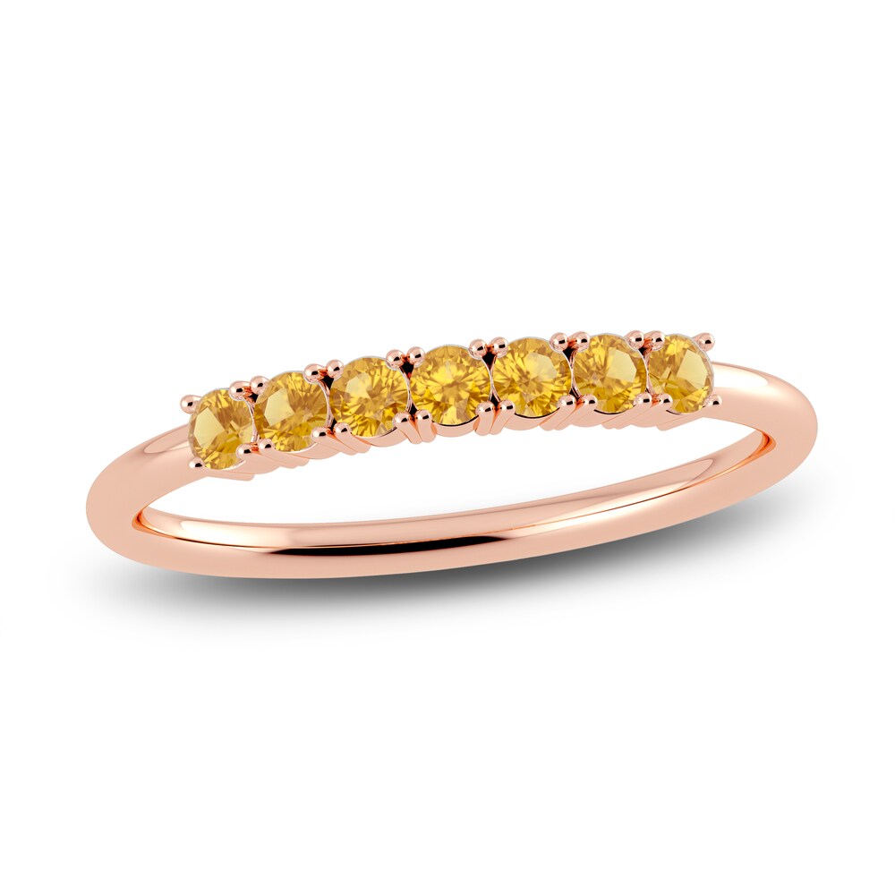 Juliette Maison Natural Citrine Half Eternity Ring 10K Rose Gold zo3CEWDP Juliette Maison Natural Citrine Half Eternity Ring 10K Rose Gold zo3CEWDP