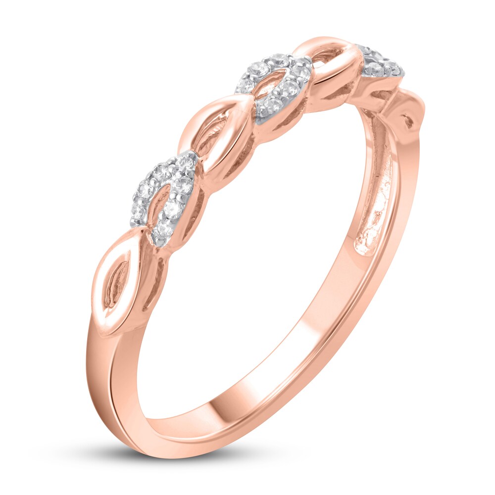 Diamond Ring 1/15 ct tw Round 10K Rose Gold zxhkzbak Diamond Ring 1/15 ct tw Round 10K Rose Gold zxhkzbak