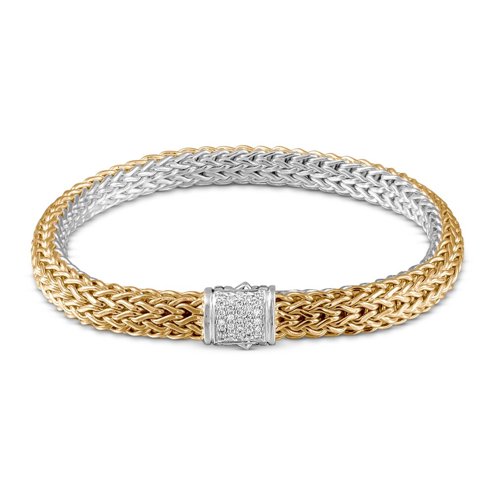 John Hardy Classic Chain Reversible Diamond Bracelet 1/8 ct tw Sterling Silver/18K Yellow Gold 04EPNDuL John Hardy Classic Chain Reversible Diamond Bracelet 1/8 ct tw Sterling Silver/18K Yellow Gold 04EPNDuL
