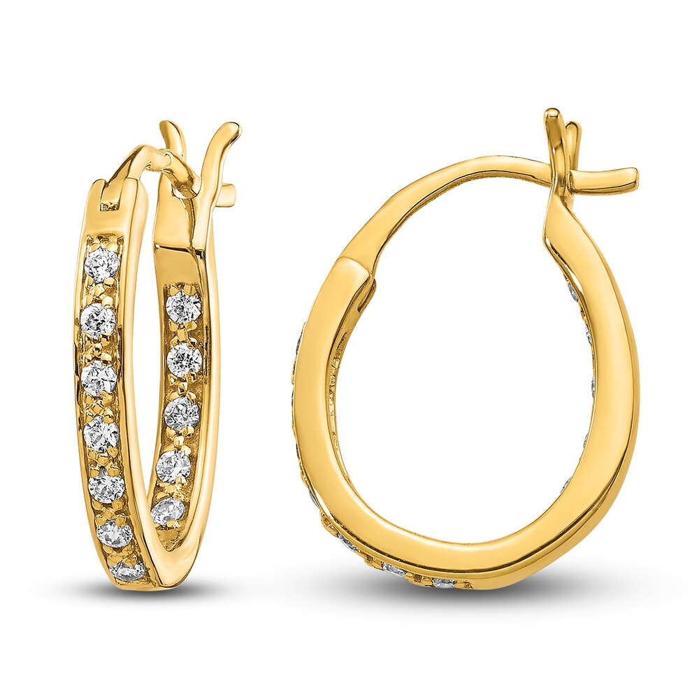 Diamond Hoop Earrings 1/4 ct tw Round 14K Yellow Gold 05oKEP2g Diamond Hoop Earrings 1/4 ct tw Round 14K Yellow Gold 05oKEP2g