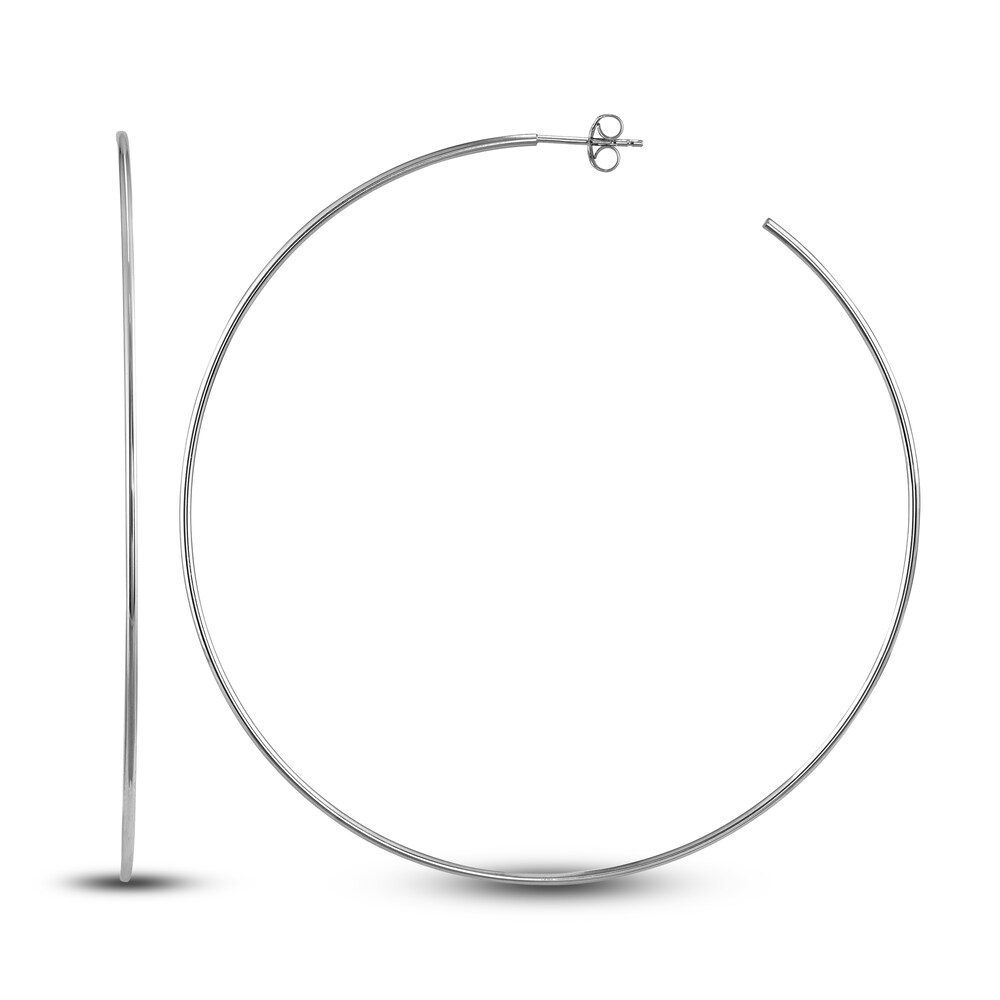 Round Wire Hoop Earrings 14K White Gold 75mm 05vFccIH Round Wire Hoop Earrings 14K White Gold 75mm 05vFccIH