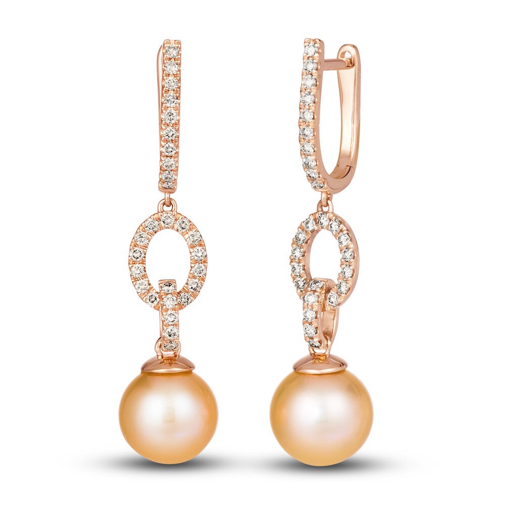 Le Vian Natural Cultured Pink Freshwater Pearl Earrings 1/2 ct tw Diamonds 14K Strawberry Gold 06g7VLkh Le Vian Natural Cultured Pink Freshwater Pearl Earrings 1/2 ct tw Diamonds 14K Strawberry Gold 06g7VLkh