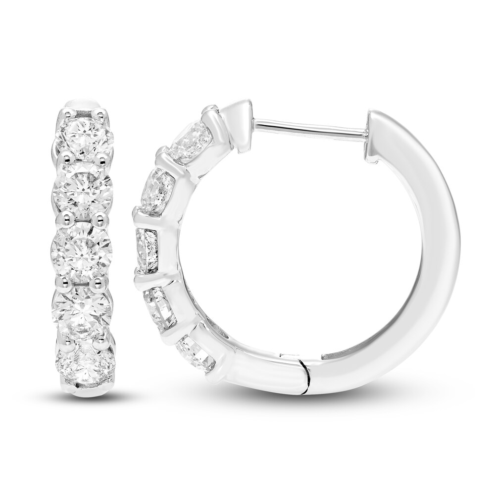 Hearts Desire Diamond Hoop Earrings 2 ct tw Round 18K White Gold 08Ga6qnA Hearts Desire Diamond Hoop Earrings 2 ct tw Round 18K White Gold 08Ga6qnA