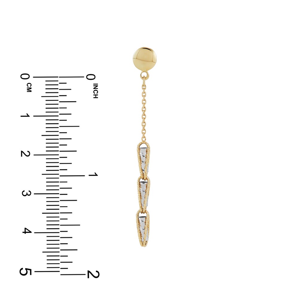 Italia D\'Oro Triangle Drop Earrings 14K Two-Tone Gold 0CCieDeU Italia D\'Oro Triangle Drop Earrings 14K Two-Tone Gold 0CCieDeU