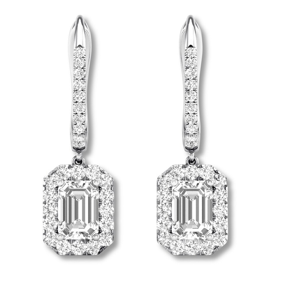 Diamond Dangle Earrings 1-1/2 ct tw 14K White Gold 0SG5zWp6 Diamond Dangle Earrings 1-1/2 ct tw 14K White Gold 0SG5zWp6