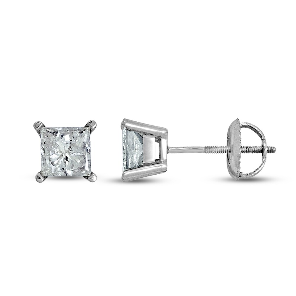 Certified Diamond Solitaire Earrings 1/2 ct tw Princess 14K White Gold (I1/I) 0VBpMpXi Certified Diamond Solitaire Earrings 1/2 ct tw Princess 14K White Gold (I1/I) 0VBpMpXi