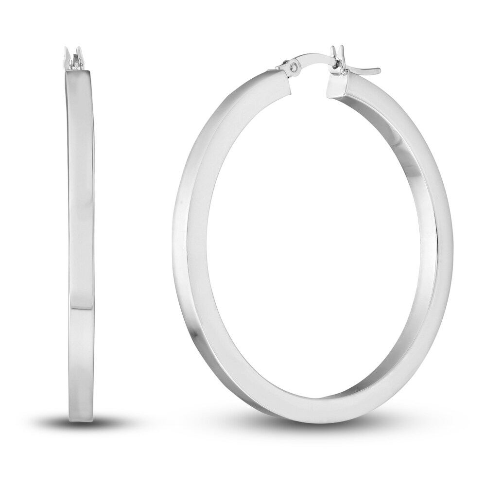 Polished Square Hoop Earrings 14K White Gold 40mm 0VYSQ6lK Polished Square Hoop Earrings 14K White Gold 40mm 0VYSQ6lK