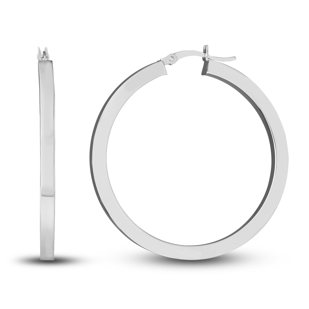 Polished Square Hoop Earrings 14K White Gold 40mm 0VYSQ6lK Polished Square Hoop Earrings 14K White Gold 40mm 0VYSQ6lK
