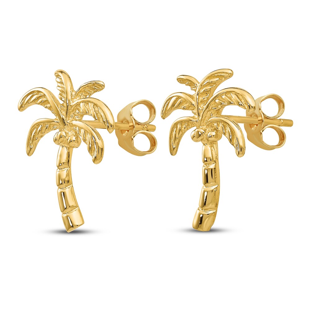 Palm Tree Stud Earrings 14K Yellow Gold 0icPSavB Palm Tree Stud Earrings 14K Yellow Gold 0icPSavB