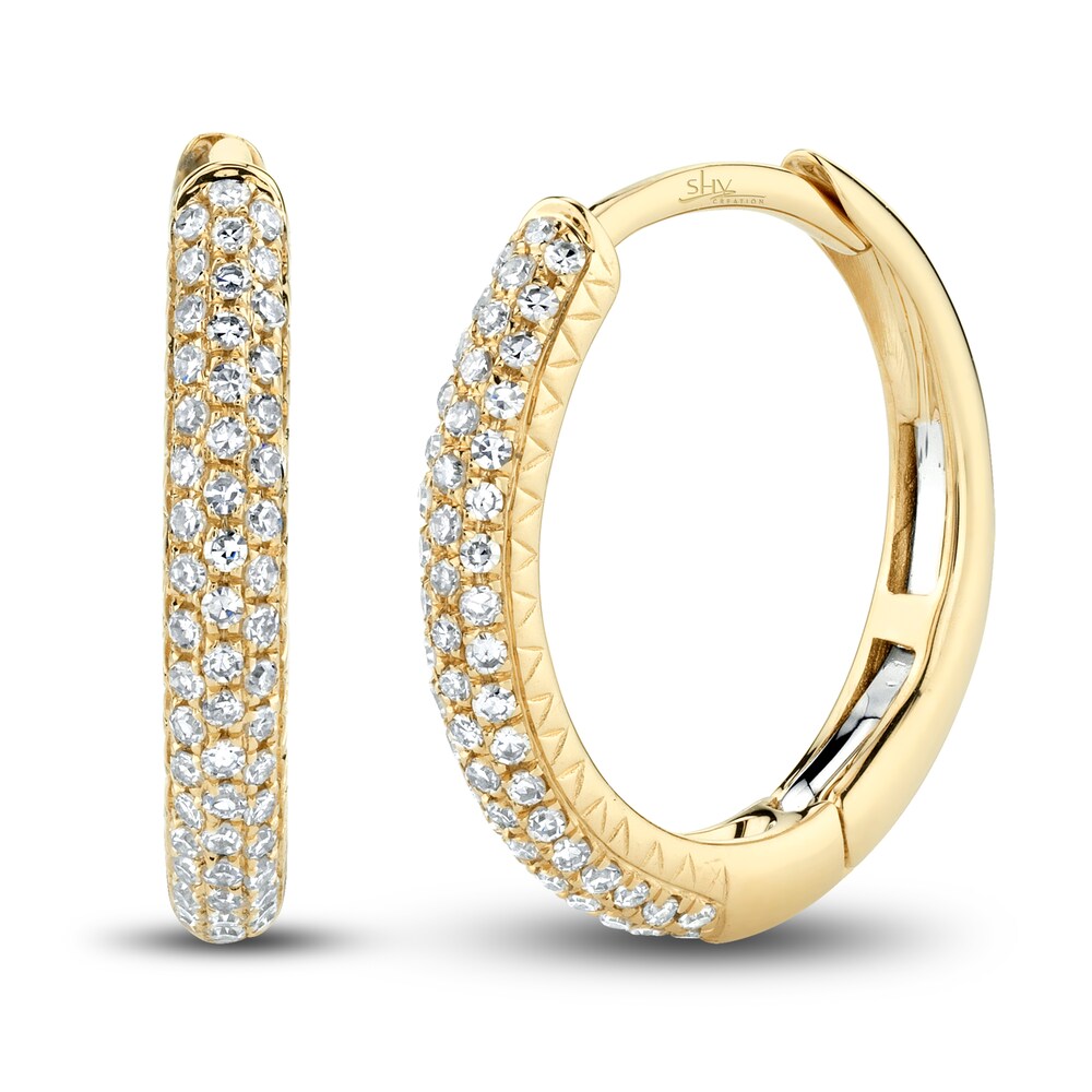 Shy Creation Diamond Hoop Earrings 1/5 ct tw Round 14K Yellow Gold SC55004582 0mV4JzXv Shy Creation Diamond Hoop Earrings 1/5 ct tw Round 14K Yellow Gold SC55004582 0mV4JzXv