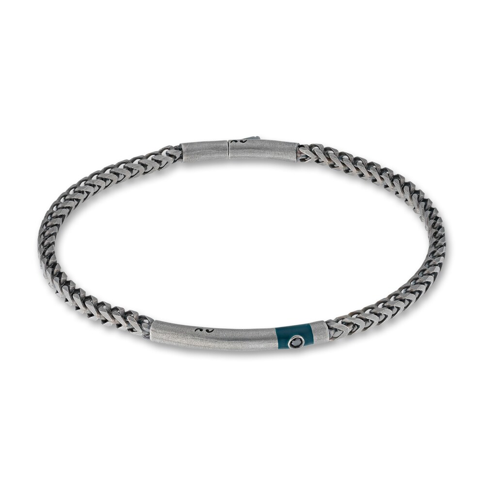 Marco Dal Maso Men's Black Diamond Accent Bracelet green Enamel/Sterling Silver 8" 0vVBYsGO Marco Dal Maso Men's Black Diamond Accent Bracelet green Enamel/Sterling Silver 8" 0vVBYsGO