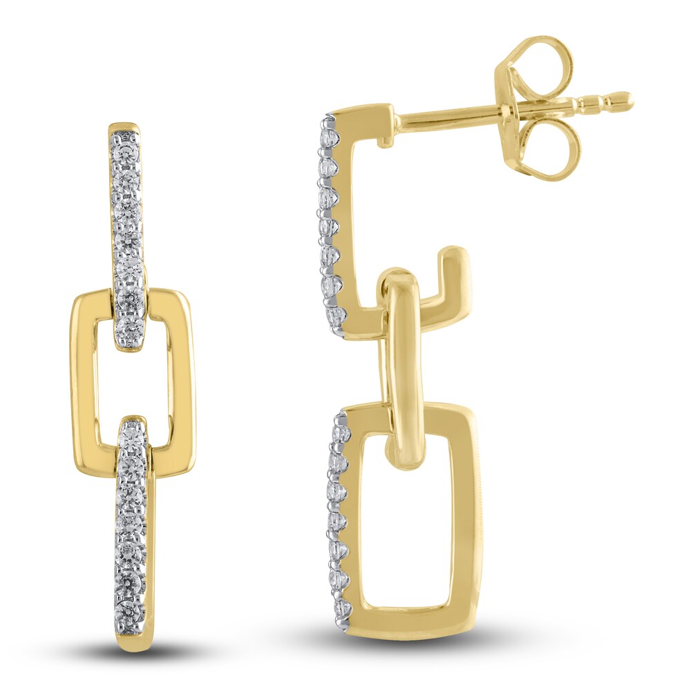 Diamond Dangle Earrings 1/5 ct tw Round 10K Yellow Gold 1FSXfBvR Diamond Dangle Earrings 1/5 ct tw Round 10K Yellow Gold 1FSXfBvR