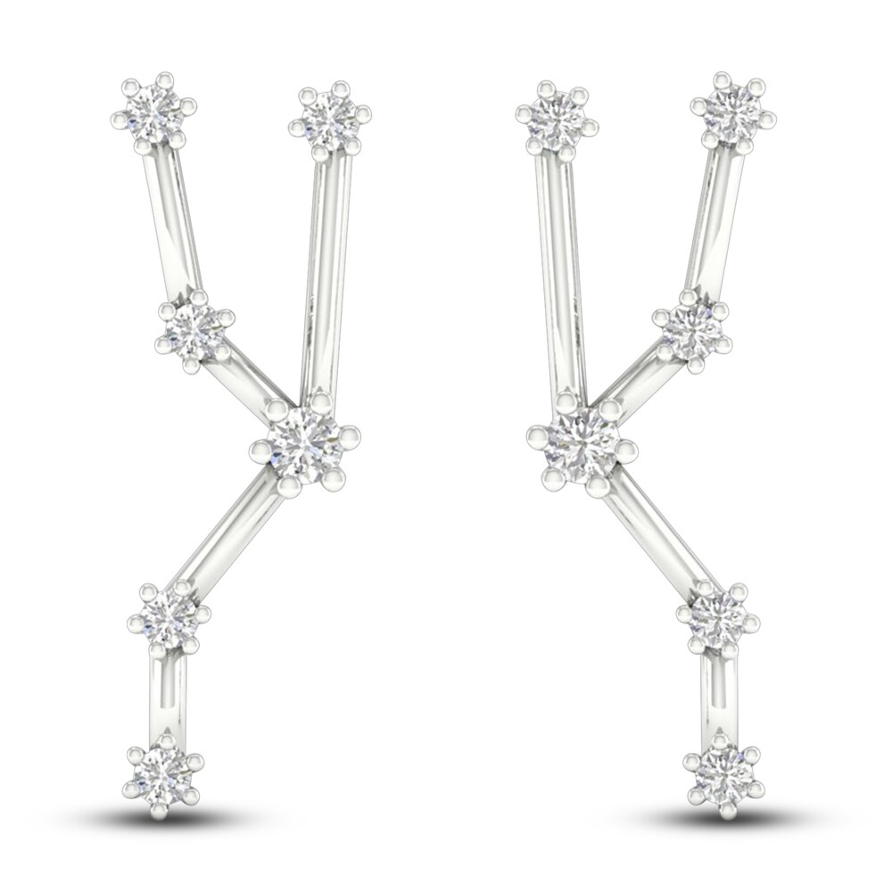 Diamond Taurus Constellation Earrings 1/8 ct tw Round 14K White Gold 1GJv0zfQ Diamond Taurus Constellation Earrings 1/8 ct tw Round 14K White Gold 1GJv0zfQ