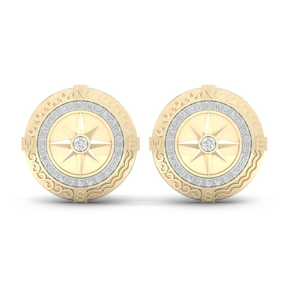 Men's Diamond Earth Stud Earrings 1/6 ct tw Round 10K Yellow Gold 1NLuTJZK Men's Diamond Earth Stud Earrings 1/6 ct tw Round 10K Yellow Gold 1NLuTJZK