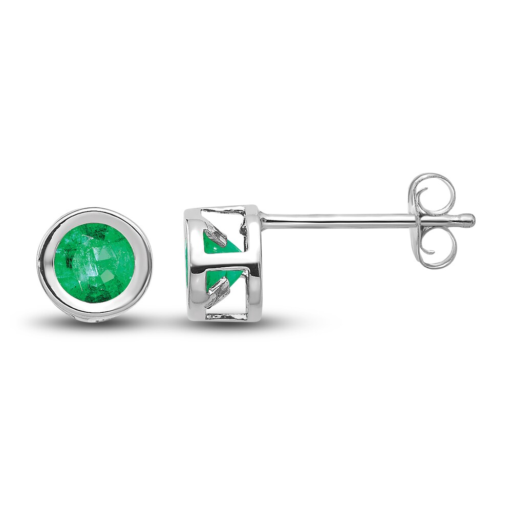 Natural Emerald Stud Earrings 14K White Gold 1NvEVtlp Natural Emerald Stud Earrings 14K White Gold 1NvEVtlp