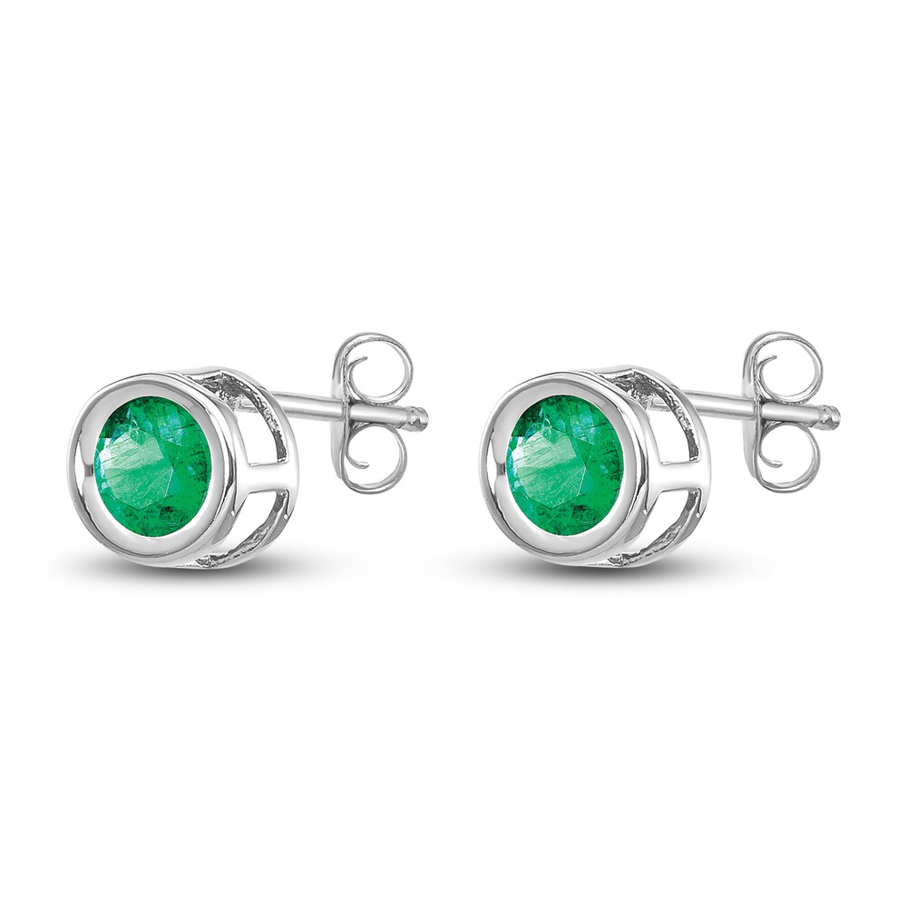 Natural Emerald Stud Earrings 14K White Gold 1NvEVtlp Natural Emerald Stud Earrings 14K White Gold 1NvEVtlp