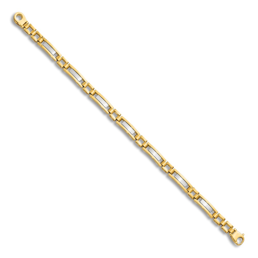 High-Polish Link Bracelet 14K Two-Tone Gold 8.5\" 1SH4ajRi High-Polish Link Bracelet 14K Two-Tone Gold 8.5\" 1SH4ajRi