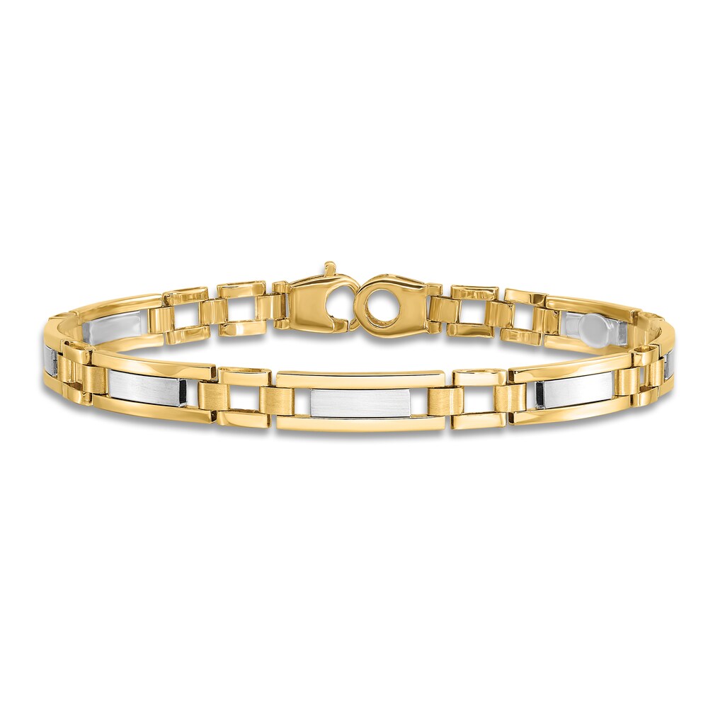 High-Polish Link Bracelet 14K Two-Tone Gold 8.5\" 1SH4ajRi High-Polish Link Bracelet 14K Two-Tone Gold 8.5\" 1SH4ajRi