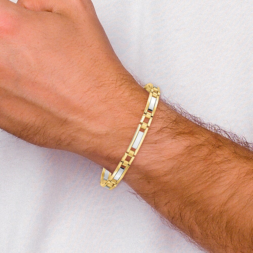 High-Polish Link Bracelet 14K Two-Tone Gold 8.5\" 1SH4ajRi High-Polish Link Bracelet 14K Two-Tone Gold 8.5\" 1SH4ajRi
