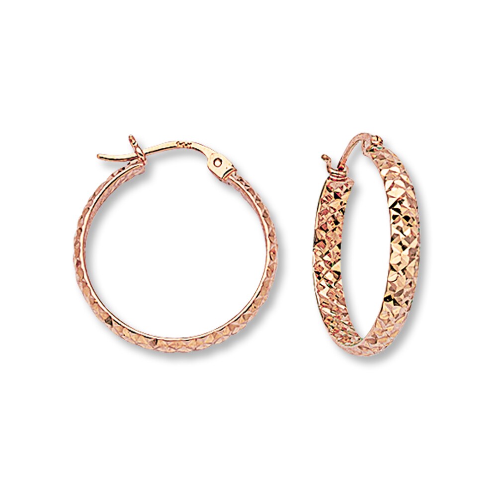 Hoop Earrings 14K Rose Gold 20mm 1TmlVplV Hoop Earrings 14K Rose Gold 20mm 1TmlVplV