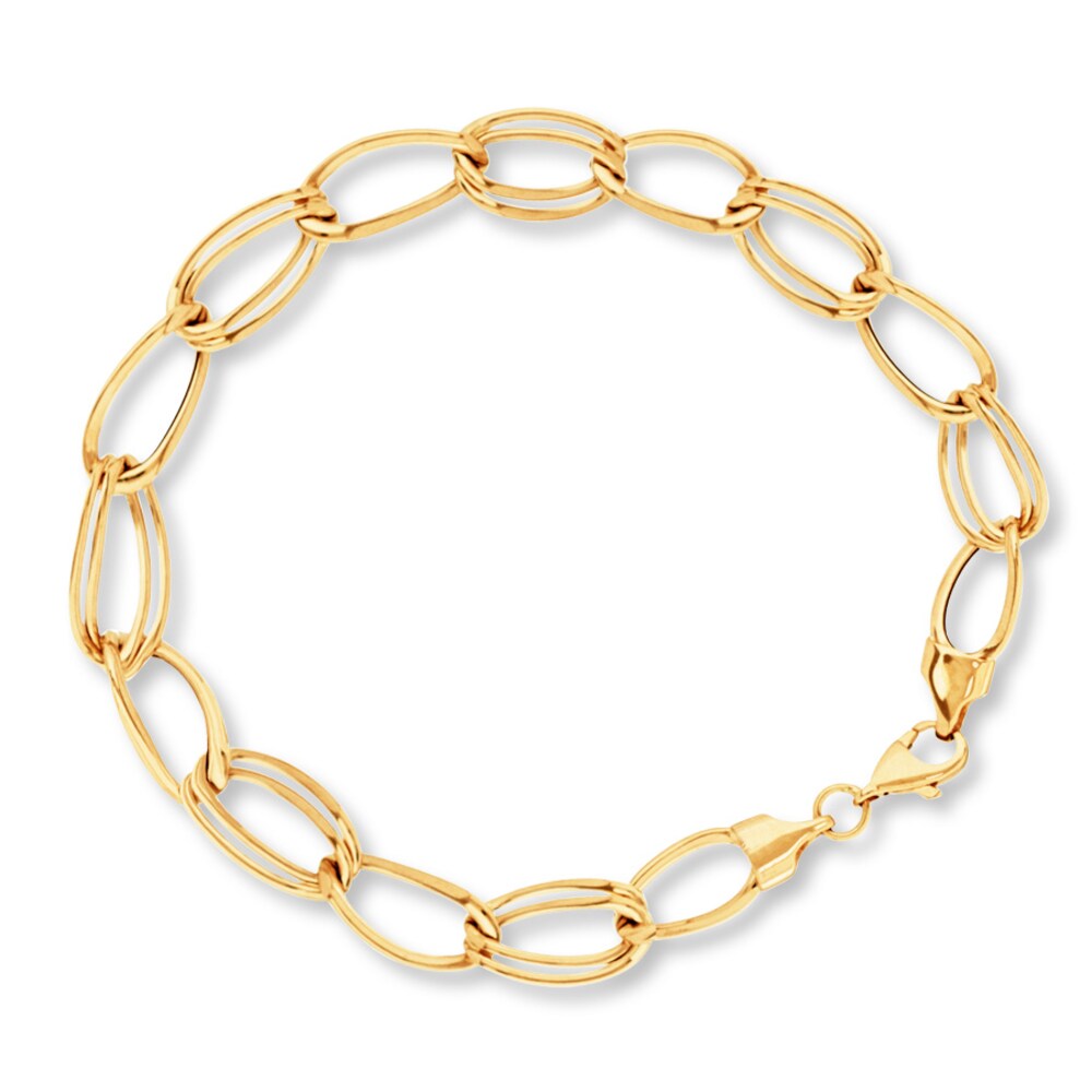 Double Link Bracelet 14K Yellow Gold 7.25" Length 1UIfuV3f Double Link Bracelet 14K Yellow Gold 7.25" Length 1UIfuV3f