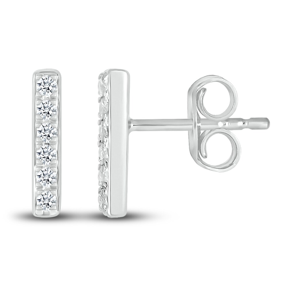 Diamond Bar Stud Earrings 1/10 ct tw Round 10K White Gold 1bKUXkFZ Diamond Bar Stud Earrings 1/10 ct tw Round 10K White Gold 1bKUXkFZ