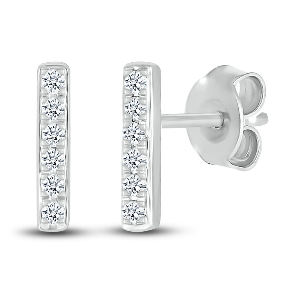 Diamond Bar Stud Earrings 1/10 ct tw Round 10K White Gold 1bKUXkFZ Diamond Bar Stud Earrings 1/10 ct tw Round 10K White Gold 1bKUXkFZ