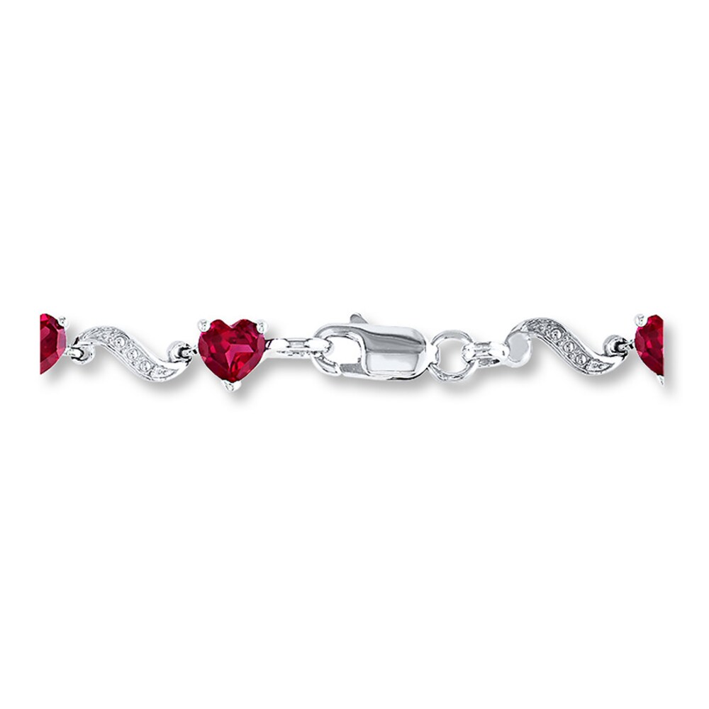 Heart Bracelet Lab-Created Rubies Sterling Silver 1h4yKcfi Heart Bracelet Lab-Created Rubies Sterling Silver 1h4yKcfi