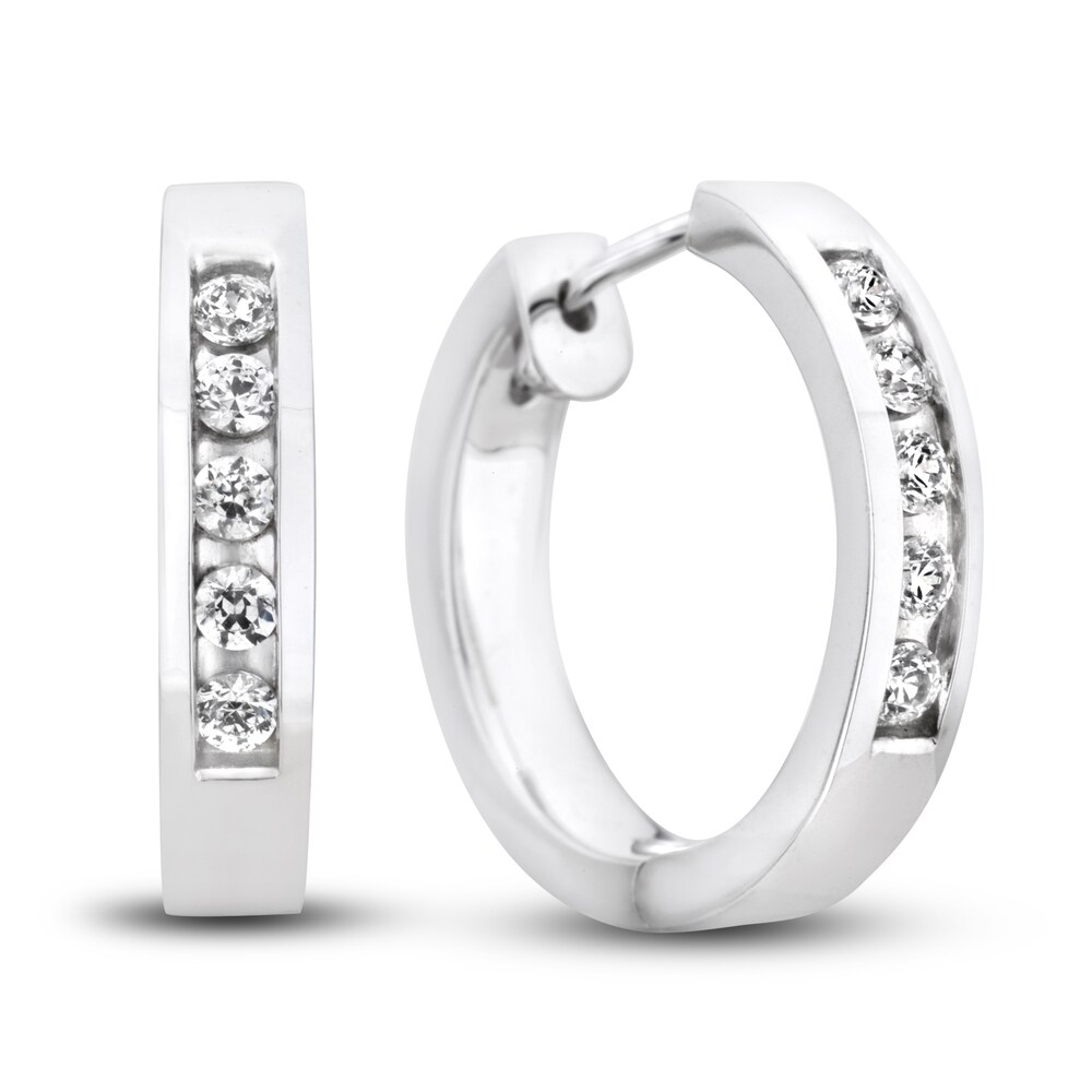 Diamond Hoop Earrings 1/2 ct tw Round 14K White Gold 1yb1GgQT Diamond Hoop Earrings 1/2 ct tw Round 14K White Gold 1yb1GgQT