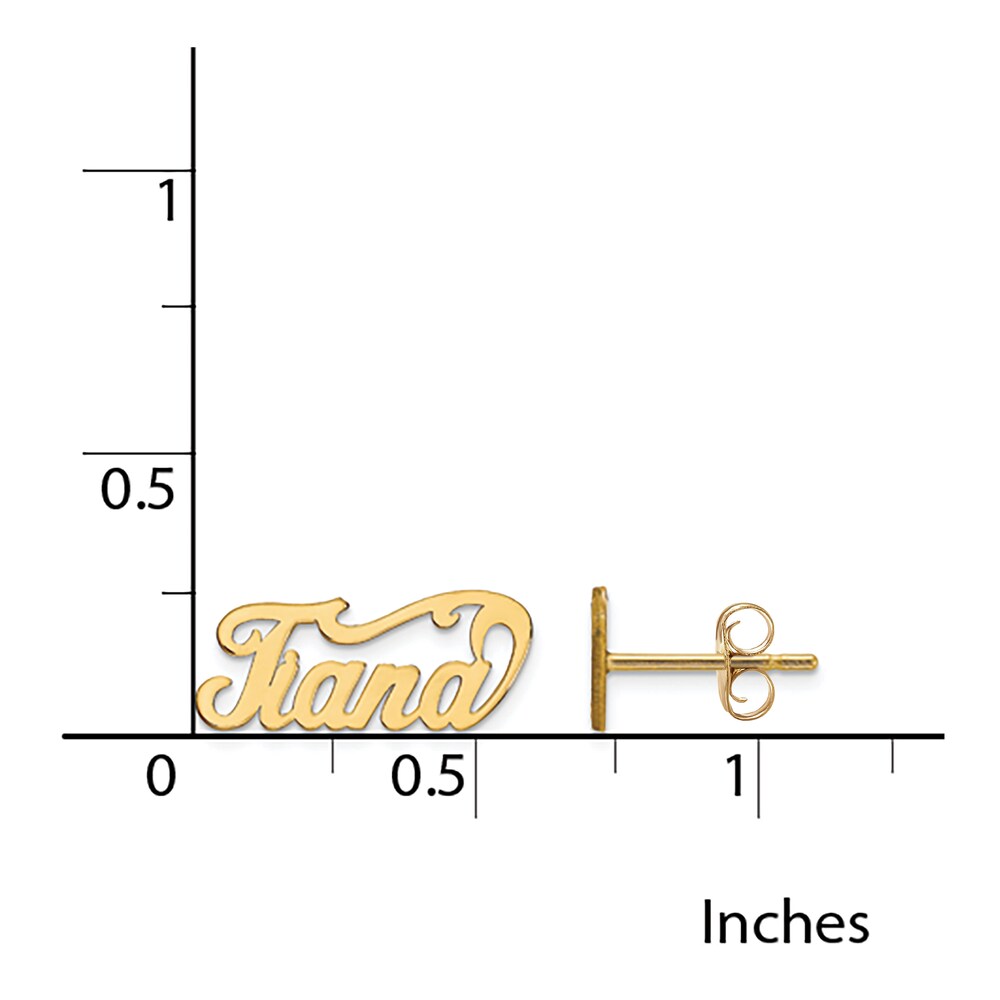Name Plate Post Earrings 14K Yellow Gold 2CUYLAcB Name Plate Post Earrings 14K Yellow Gold 2CUYLAcB