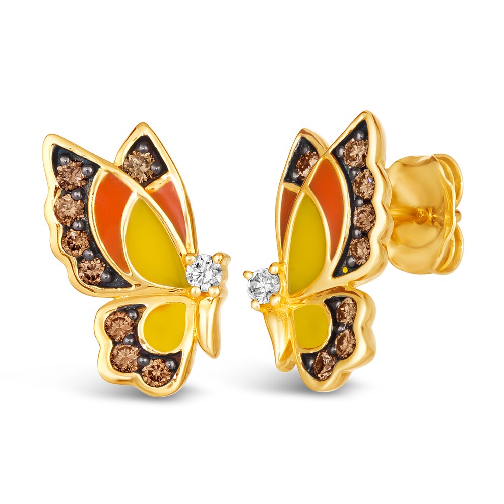 Le Vian Diamond Butterfly Earrings 1/3 ct tw Round Red/Yellow Enamel 14K Honey Gold 2Drfuoq0 Le Vian Diamond Butterfly Earrings 1/3 ct tw Round Red/Yellow Enamel 14K Honey Gold 2Drfuoq0